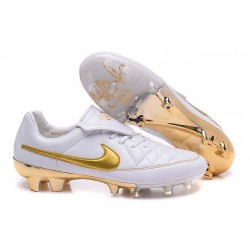 Nike Tiempo R10 FG Kangaroo Leather Cleat White Golden