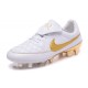 Nike Tiempo R10 FG Kangaroo Leather Cleat White Golden