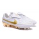 Nike Tiempo R10 FG Kangaroo Leather Cleat White Golden