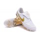 Nike Tiempo R10 FG Kangaroo Leather Cleat White Golden