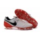 Nike Men's Tiempo Legend VI FG K-leather Soccer Boots White Red Black