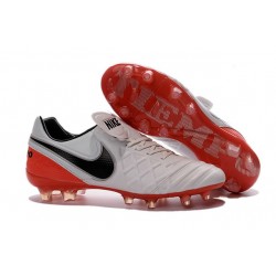 Nike Men's Tiempo Legend VI FG K-leather Soccer Boots White Red Black