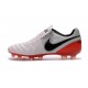 Nike Men's Tiempo Legend VI FG K-leather Soccer Boots White Red Black