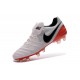 Nike Men's Tiempo Legend VI FG K-leather Soccer Boots White Red Black