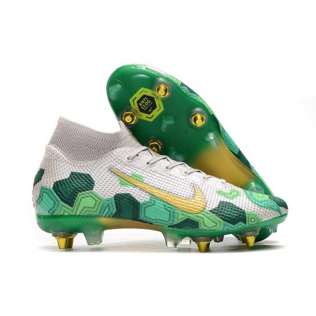 Nike Mercurial Superfly VII Elite SG Pro Mbappé Vast Grey Gold Green