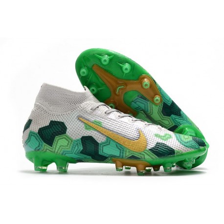 Nike Mercurial Superfly VII Elite AG-PRO x Mbappé Vast Grey Gold Green