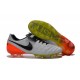 New 2016 Nike Tiempo Legend 6 FG Leather Football Cleats White Black Orange