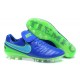 New 2016 Nike Tiempo Legend 6 FG Leather Football Cleats Blue Green