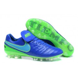 New 2016 Nike Tiempo Legend 6 FG Leather Football Cleats Blue Green