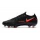Nike Phantom GT Elite FG Firm Ground Black Dark Smoke Grey Chile Red