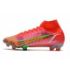 Nike Top Mercurial Superfly 8 Elite FG Cleats Bright Crimson Metallic Silver