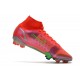 Nike Top Mercurial Superfly 8 Elite FG Cleats Bright Crimson Metallic Silver