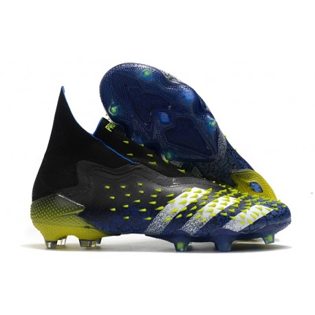 adidas Predator Freak + FG Cleats Core Black White Solar Yellow