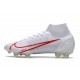Nike Top Mercurial Superfly 8 Elite FG Cleats White Red