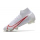 Nike Top Mercurial Superfly 8 Elite FG Cleats White Red
