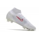 Nike Top Mercurial Superfly 8 Elite FG Cleats White Red