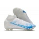 Nike Top Mercurial Superfly 8 Elite FG Cleats White Blue