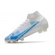 Nike Top Mercurial Superfly 8 Elite FG Cleats White Blue