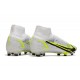 Nike Top Mercurial Superfly 8 Elite FG Cleats White Black Metallic Silver Volt