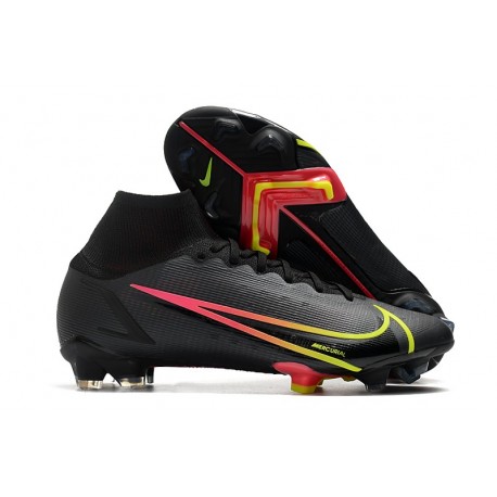 Nike Top Mercurial Superfly 8 Elite FG Cleats Black Cyber Off Noir