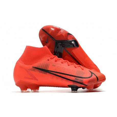 Nike Top Mercurial Superfly 8 Elite FG Cleats Red Black
