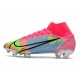 Nike Top Mercurial Superfly 8 Elite FG Cleats Pink Blue Green