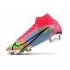 Nike Top Mercurial Superfly 8 Elite FG Cleats Pink Blue Green
