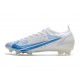 Nike Mercurial Vapor 14 Elite FG Shoes White Blue