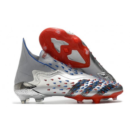 adidas Predator Freak + FG Showpiece Silver Metallic Core Black Scarlet