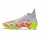 adidas Predator Freak + FG Cleats White Volt Pink