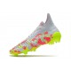 adidas Predator Freak + FG Cleats White Volt Pink