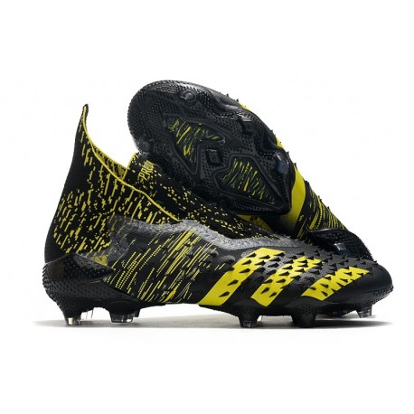 adidas Predator Freak + FG Cleats Black Yellow