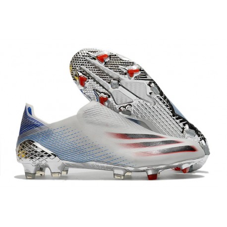 adidas X Ghosted + FG/ AG Showpiece - Silver Metallic /Core Black /Scarlet