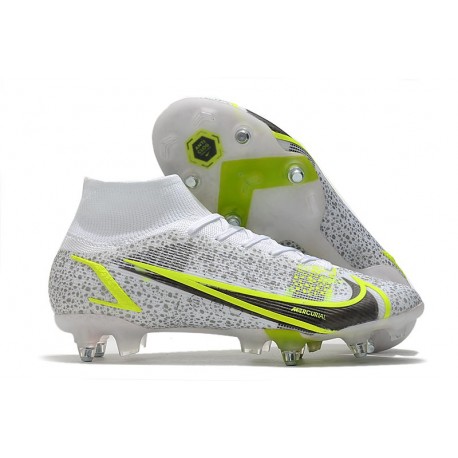 Nike Mercurial Superfly VIII Elite SG Pro White Black Metallic Silver Volt