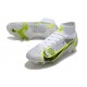 Nike Mercurial Superfly VIII Elite SG Pro White Black Metallic Silver Volt
