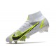 Nike Mercurial Superfly VIII Elite SG Pro White Black Metallic Silver Volt