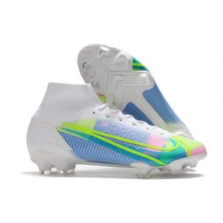 Nike Mercurial Superfly VIII Elite FG White Blue Lime