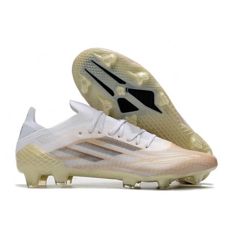 adidas X Speedflow.1 FG Boots White Core Black Metallic Gold Melange