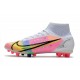 Nike Mercurial Superfly 8 Elite DF AG Dragonfly - White Metallic Silver Dark Raisin