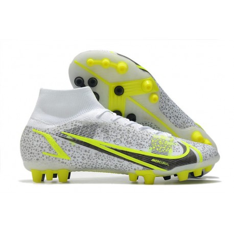 Nike Mercurial Superfly 8 Elite DF AG White Black Metallic Silver Volt