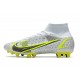 Nike Mercurial Superfly 8 Elite DF AG White Black Metallic Silver Volt