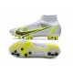 Nike Mercurial Superfly 8 Elite DF AG White Black Metallic Silver Volt