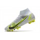 Nike Mercurial Superfly 8 Elite DF AG White Black Metallic Silver Volt