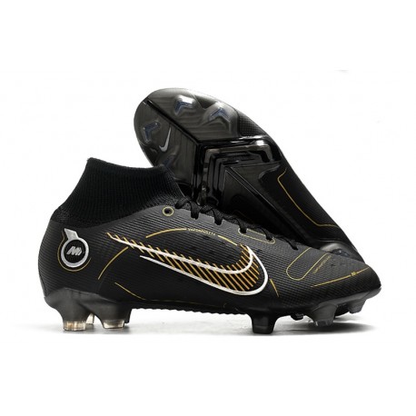Nike Mercurial Superfly 8 Elite DF FG Shadow - Black Metallic Gold Metallic Silver