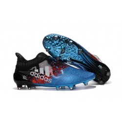 Top adidas X 16+ Purechaos FG Football Cleats Black Shock Blue