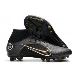 Nike Mercurial Superfly 8 Elite DF AG Shadow - Black Metallic Gold Metallic Silver