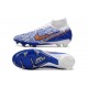 Nike Zoom Mercurial Superfly IX Elite FG Boots White Blue Golden