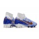 Nike Zoom Mercurial Superfly IX Elite FG Boots White Blue Golden