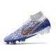 Nike Zoom Mercurial Superfly IX Elite FG Boots White Blue Golden