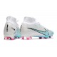 Nike Zoom Mercurial Superfly IX Elite FG Boots White Blue